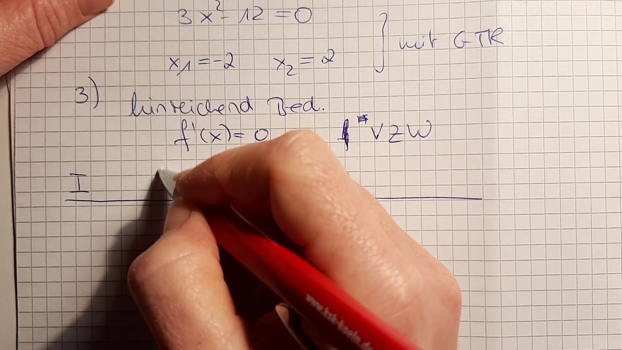 Hoch-und Tiefpunkte rechnerisch (mit VZW) bestimmen ein Bsp