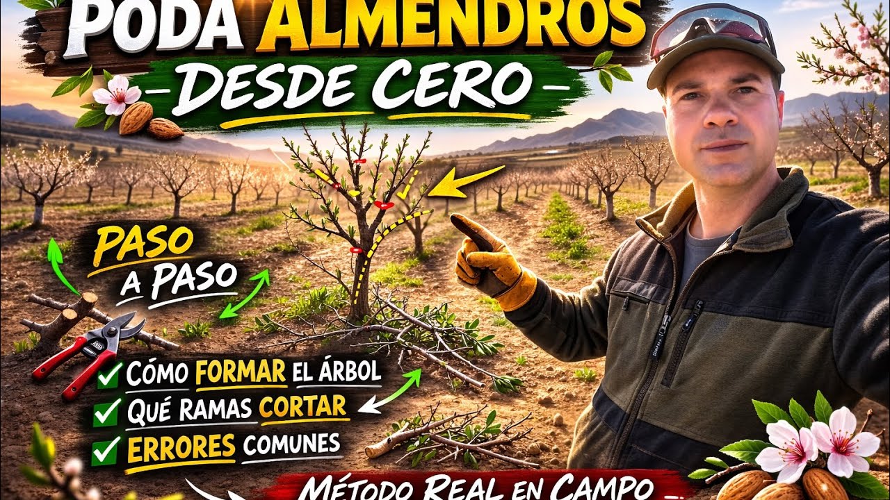 Poda formación almendros de un verde 