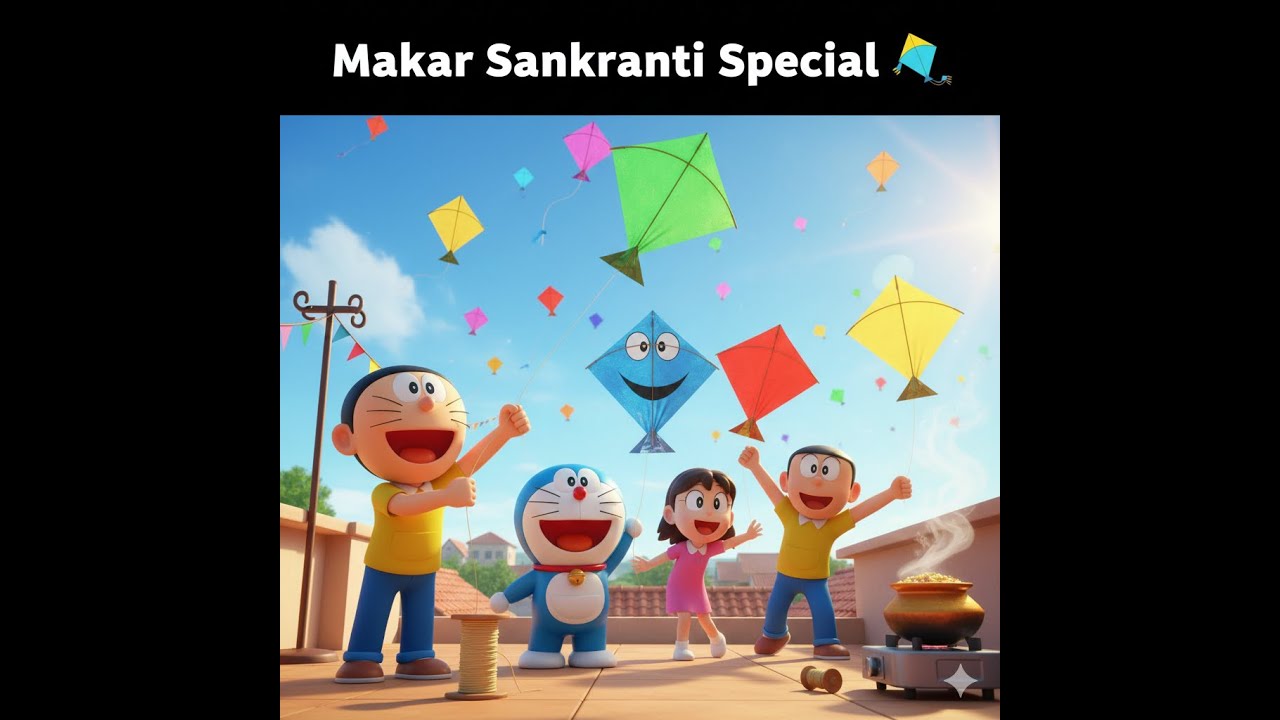 Makar Sankranti Special | Doraemon Nobita Kite Flying & Khichdi Making 🪁✨#cartoon #doraemon #comedy