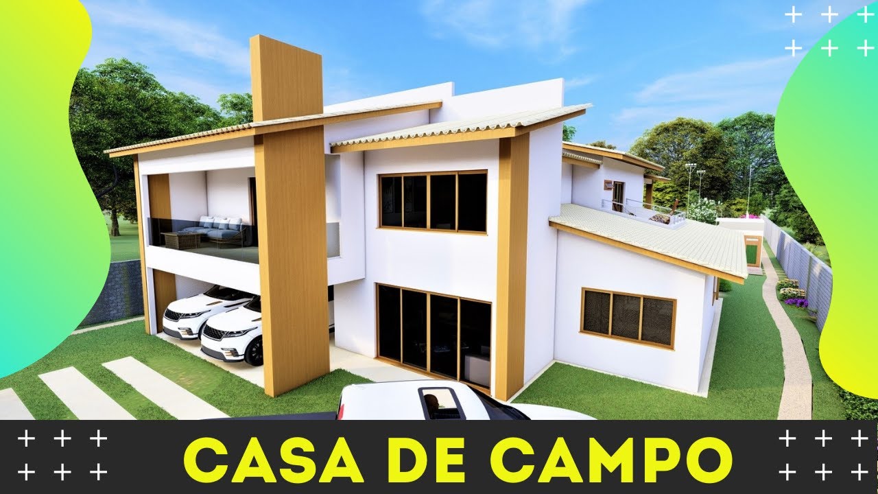 Casa de Campo - Chácara - Compre o Projeto na Descrição - P390