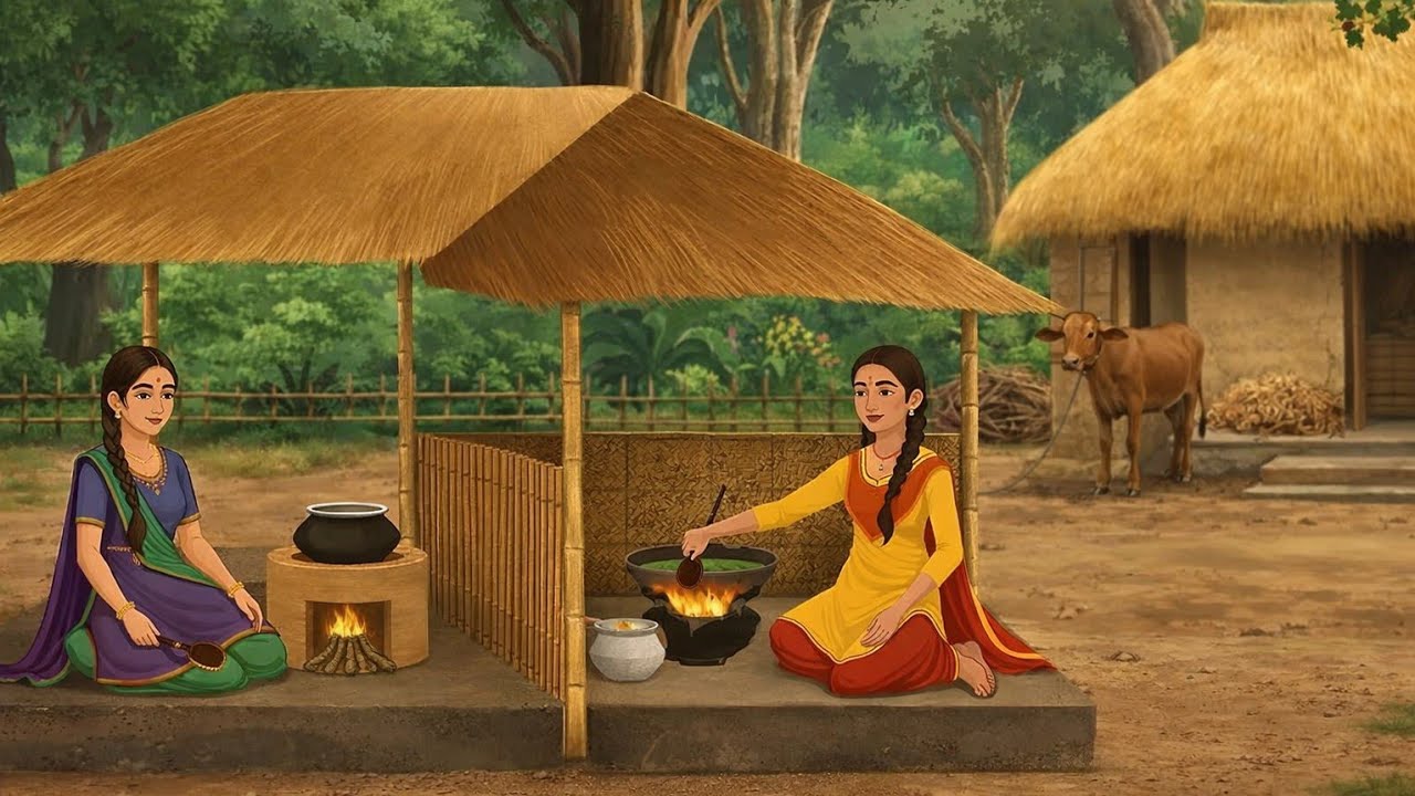 दो बहनों की किस्मत l Hindi cartoon story l Moral Story l Hindi Kahani l Village cartoon story l