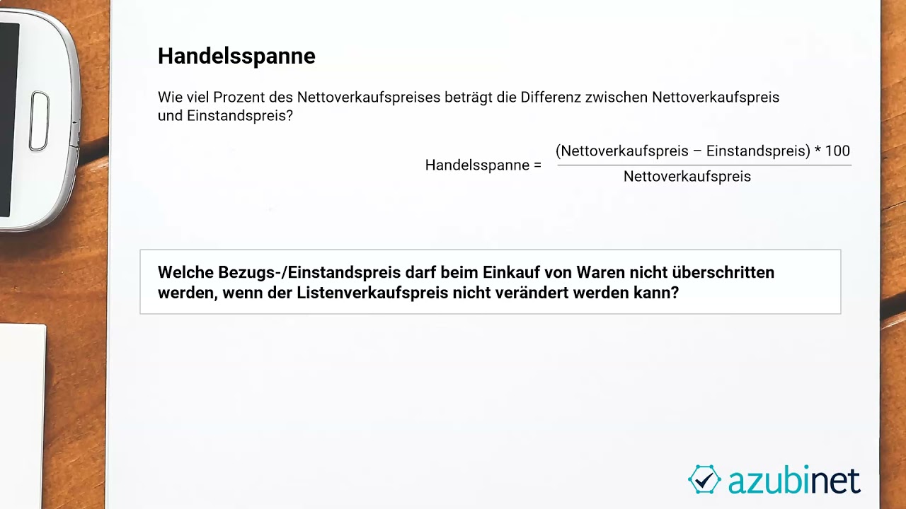 Kalkulationsfaktor/-zuschlagssatz, Handelsspanne - Warenwirtschaft/Geschäftsprozesse im Einzelhandel