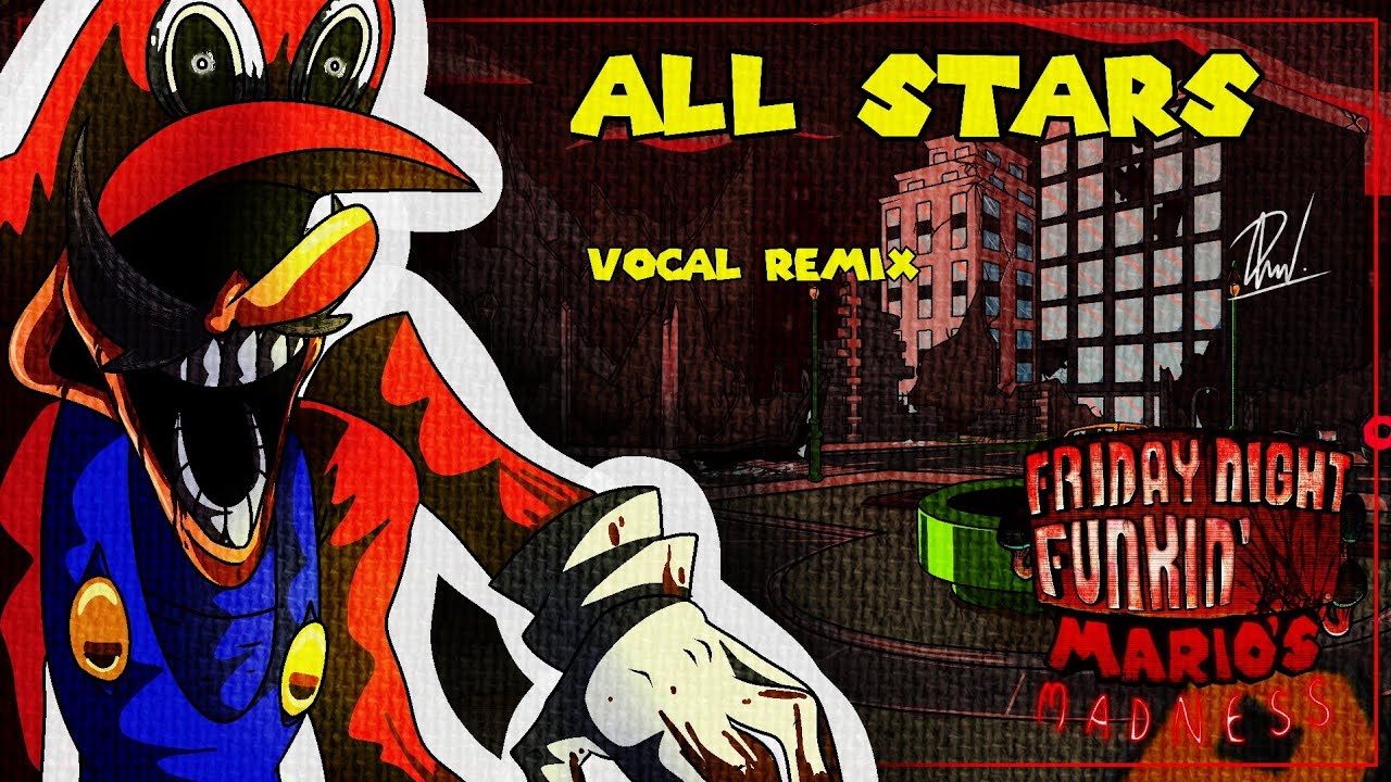 (+FLM/MIDI) all stars fnf (vocal remix) friday night funkin Mario's Madness v2 