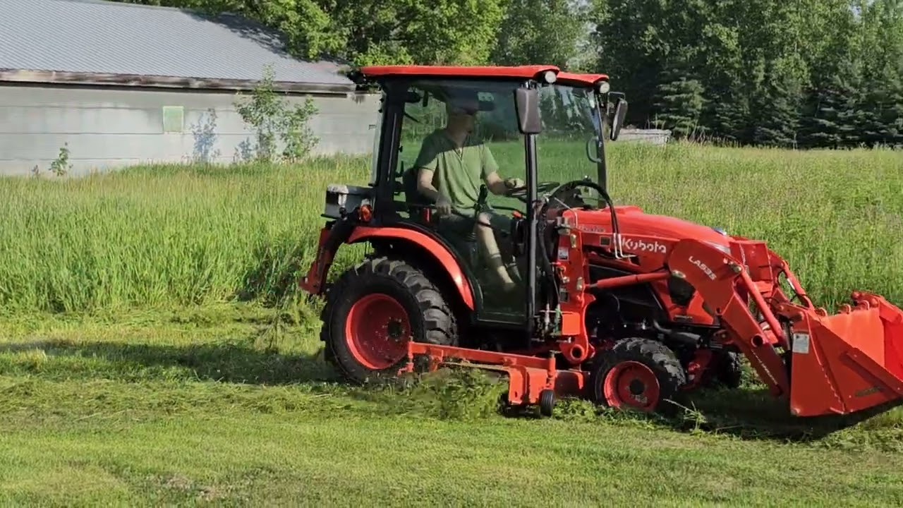 Mowing tall weeds with the Kubota LX3310!  Can it do the job?