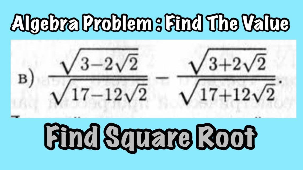 Math Russian-Square Root Problem | Find The Square Root Expression 