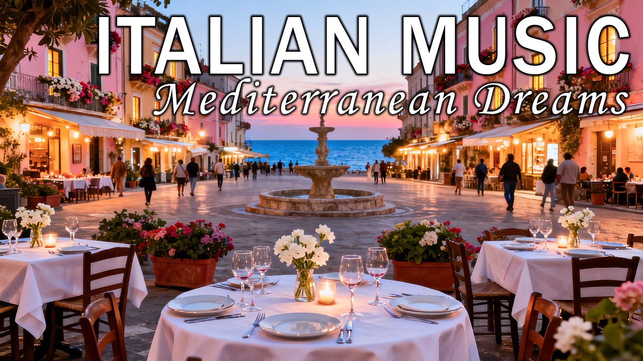 🎶 Italian Vibes & Mediterranean Music 🎶 2+ Hours Scenic Amalfi Coast & Lake Como Relaxation 4K