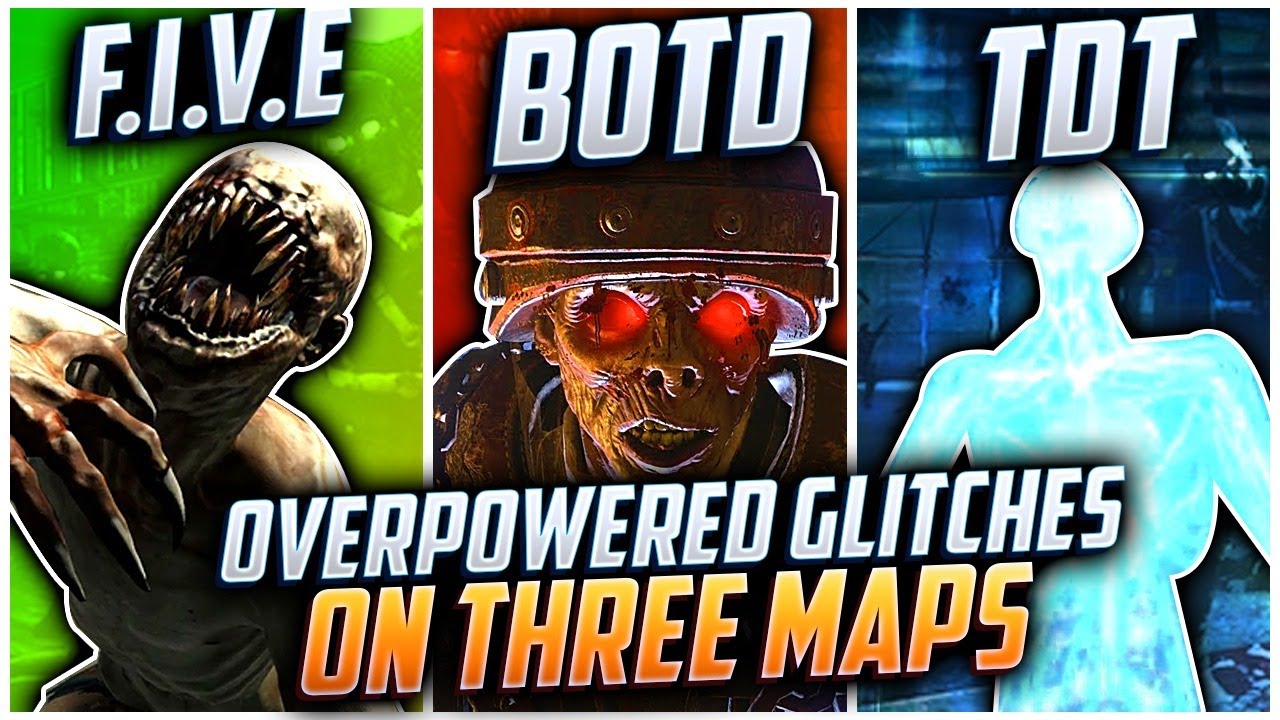 THE BEST 33 SOLO WORKING GLITCHES ON 3 MAPS (F.I.V.E),(BOTD), AND (TDT) - BO4 ZOMBIE GLITCHES