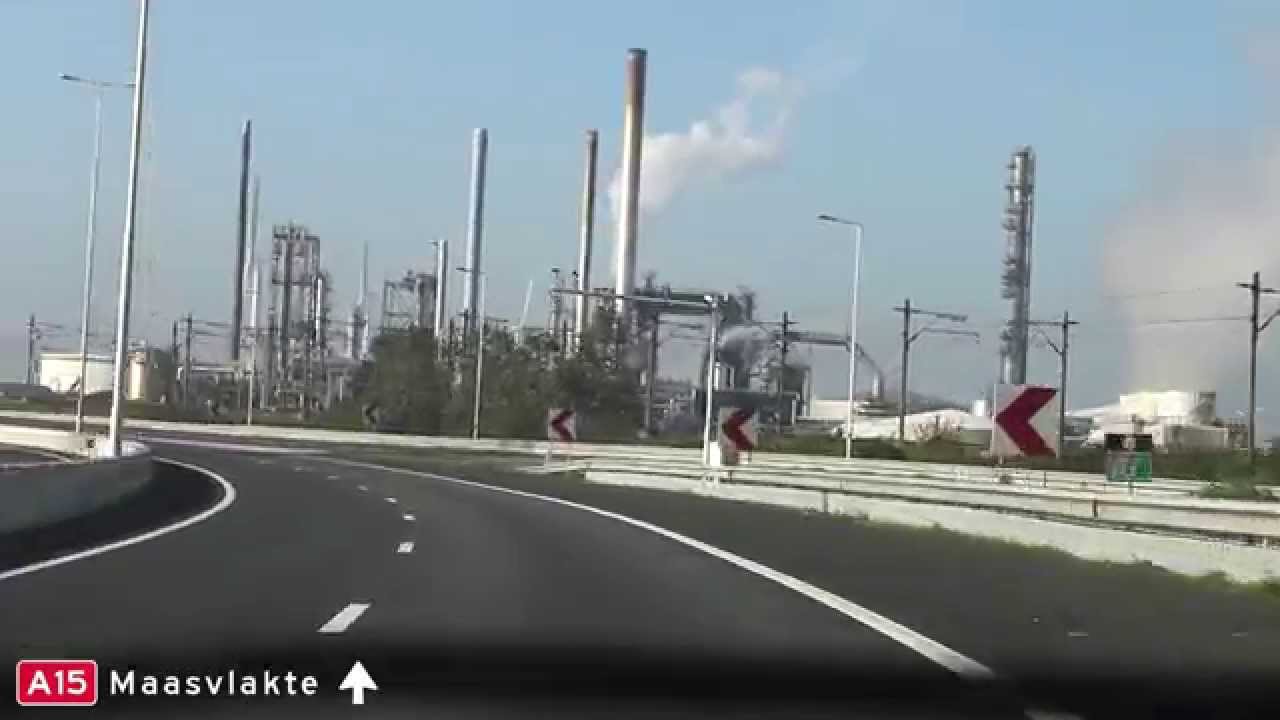 Rit over Nieuwe Botlekbrug en A15 (november 2015) / Driveby on the new Botlek bridge & motorway A15