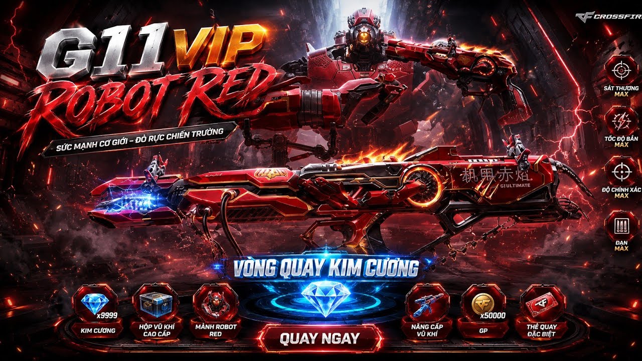CFM : Sự kiện G11 Vip Chiến cơ Robot m&agrave;u đỏ si&ecirc;u đẹp v&agrave; chất.