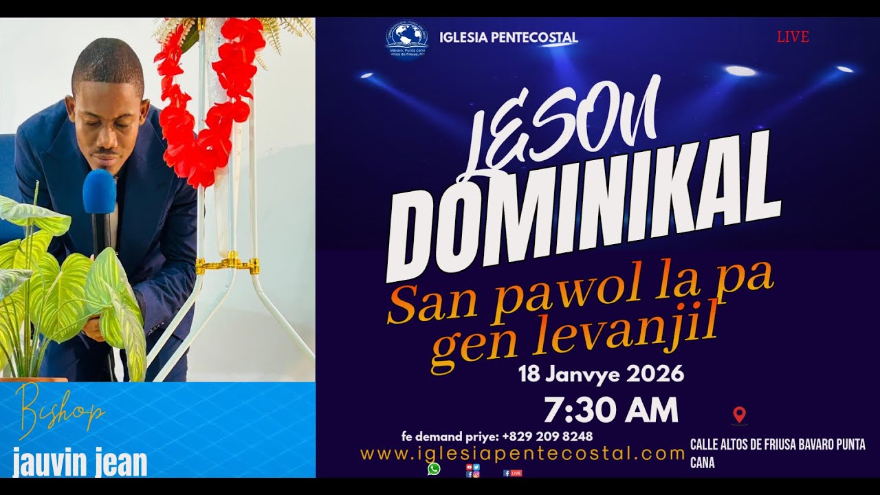 DEPI W SE KRETYEN PAWOL SA YO FET POU OU, LESON DOMINIKAL, BISHOP JEAN JAUVIN
