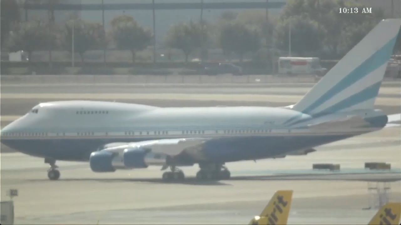 Private 747SP takes off from Las Vegas
