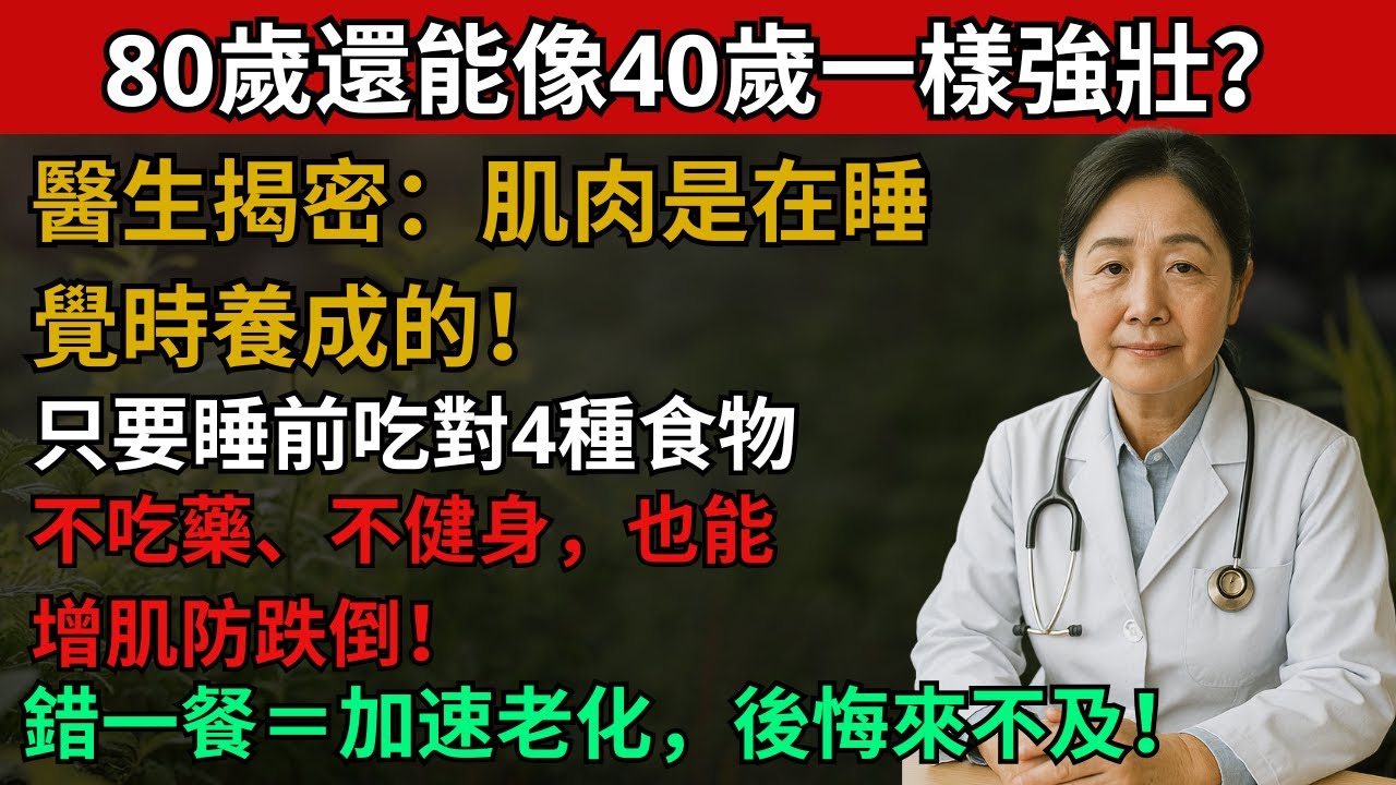 60、70、80 歲的人仍然擁有像 40 歲時一樣的肌肉&mdash;&mdash;只需要在睡前適當進食！