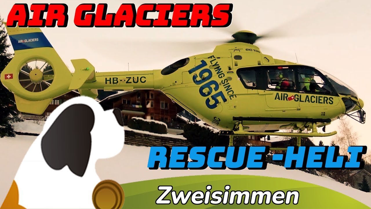 Air-Glaciers EC135 HB-ZUC – Landing & Take-off at Zweisimmen Hospital