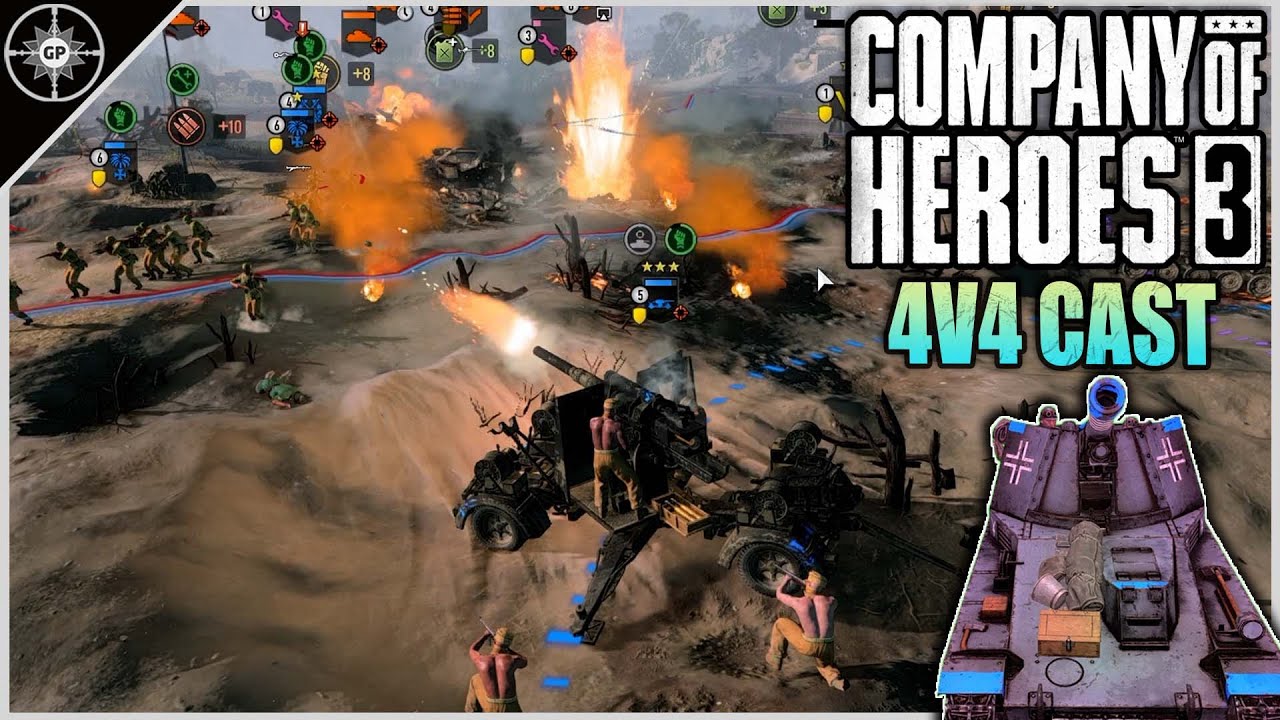 Vet 3 Flak 36 Becomes a MONSTER! | 4v4 Winterline | CoH3 Cast 2.0 #44