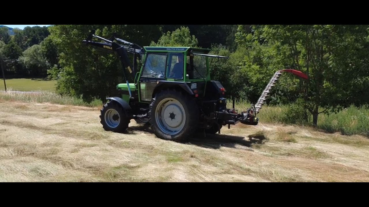 Deutz 5207C Gras m&auml;hen mit Heckm&auml;hbalken BBU 295H Eco