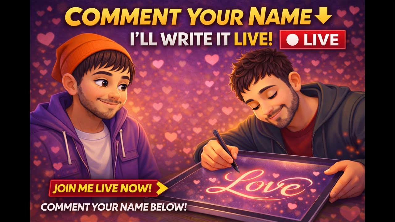Live Name Art ✨ Writing Subscribers’ Names Creatively