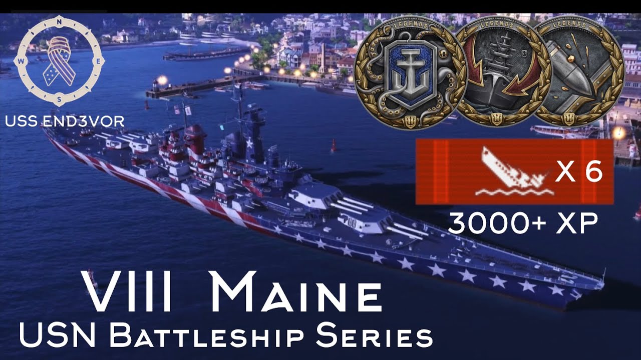 USN BBs | Tier 8 Maine | Warships Legends