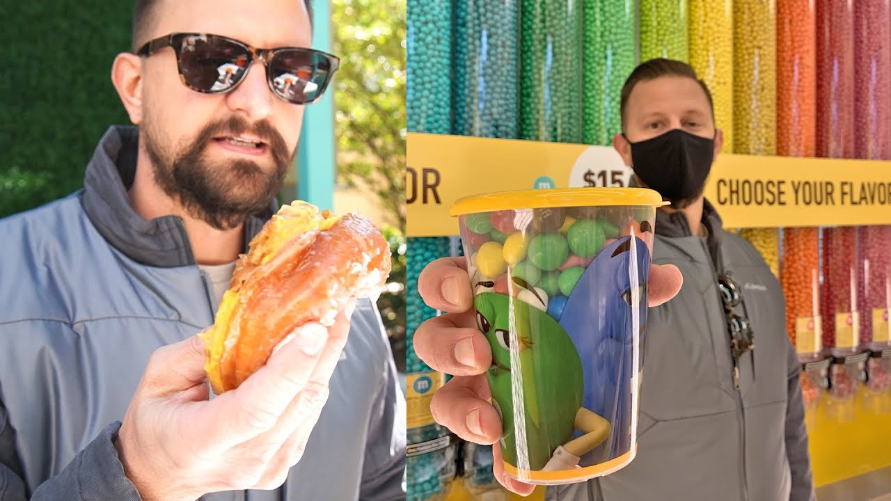 Disney Springs Food Adventure Date! | Grilled Cheese Donut, m&m's Store, Secret Slice & Spicy Cookie