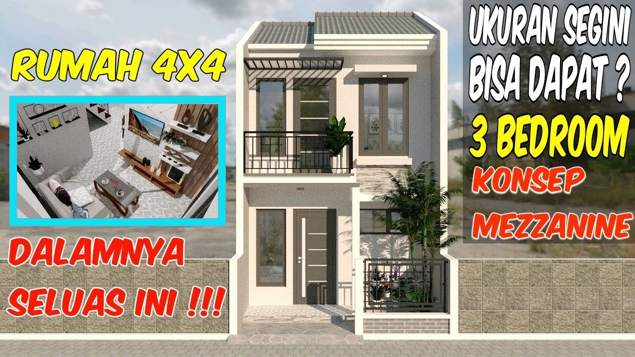 Salah Satu Rumah 4x4 Terkeren, Tanah Terbatas Tapi Bisa 3 Kamar Tidur