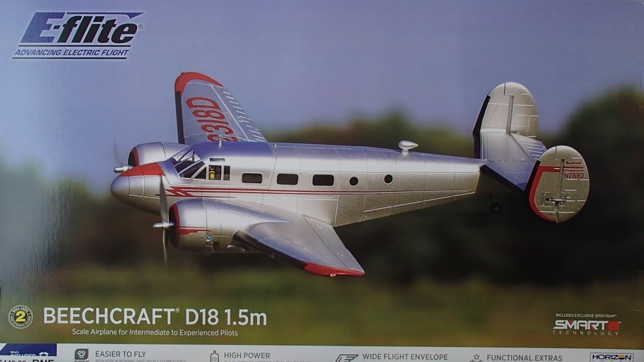 E-flite Beechcraft D18 1.5m BNF Basic: What's in the box and post assembly functions check!