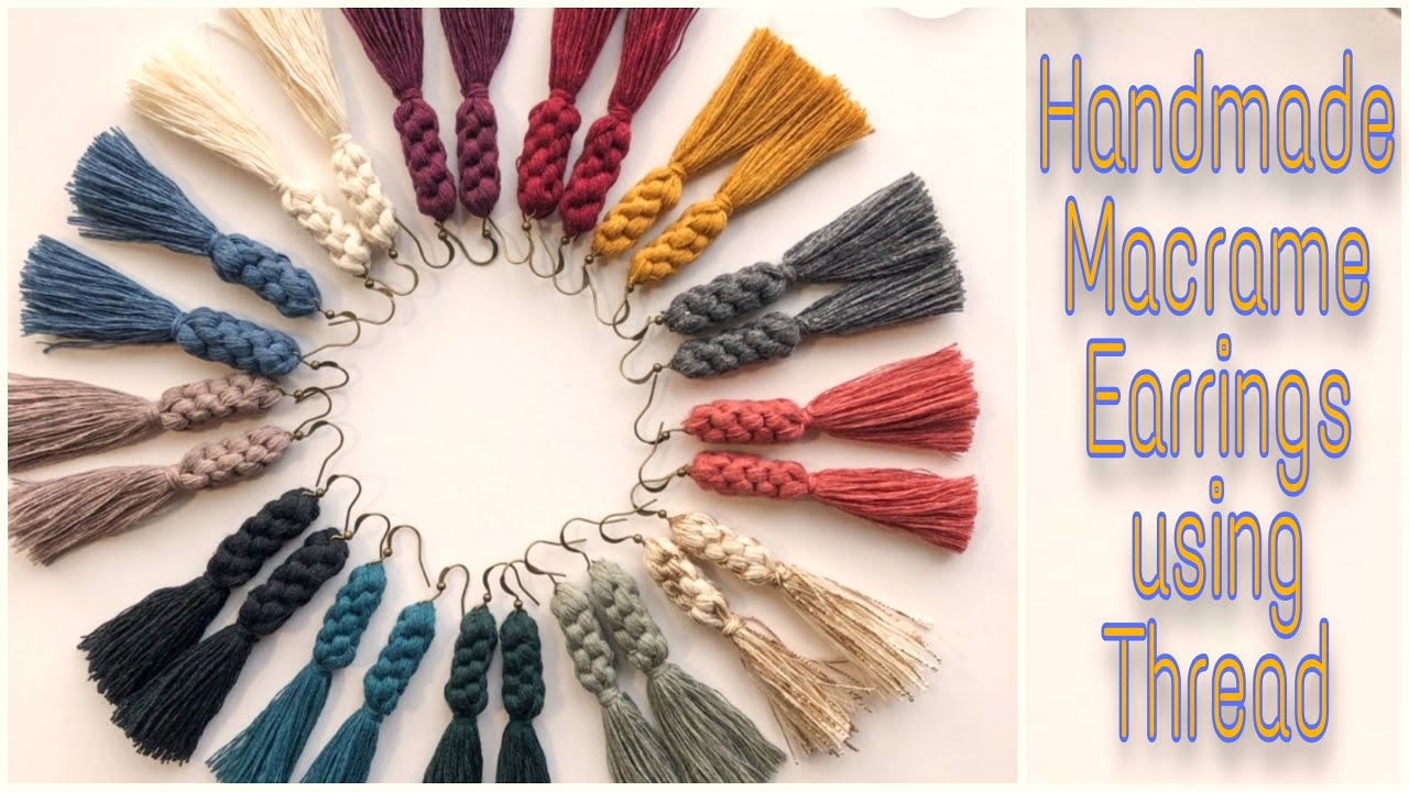 How To Make Macrame Earrings using Thread At Home| DIY Thread Earrings | Creation&you
