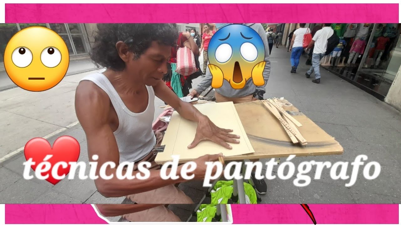 COMO DIBUJAR CON  PANTÓGRAFO 🎨dibujante callejero muestra su técnicas.😱