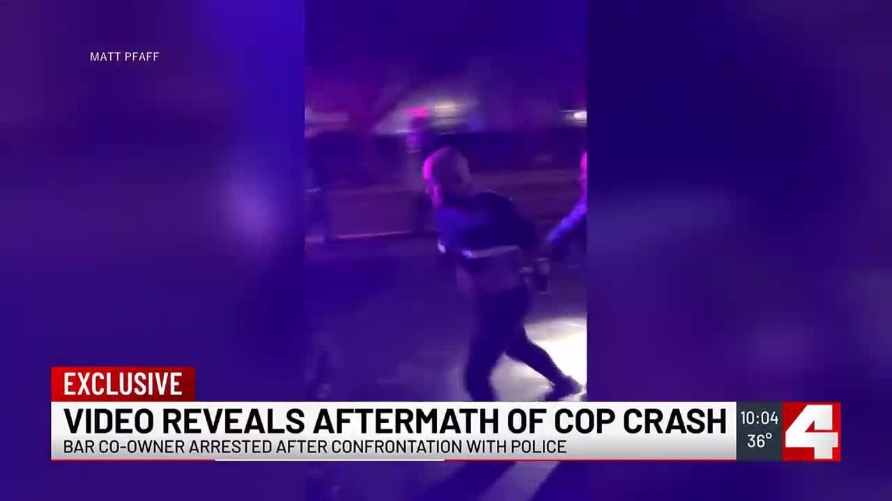 Exclusive video shows aftermath of police cruiser crash into Bar:PM