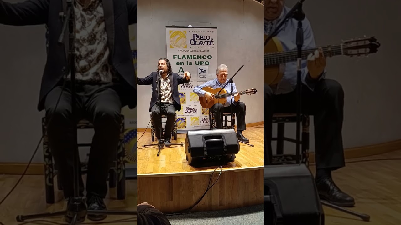 Cante de Edu Hidalgo y guitarra de Eduardo Rebollar en Peña de la UPO en Sevilla, Gracias Señores. 