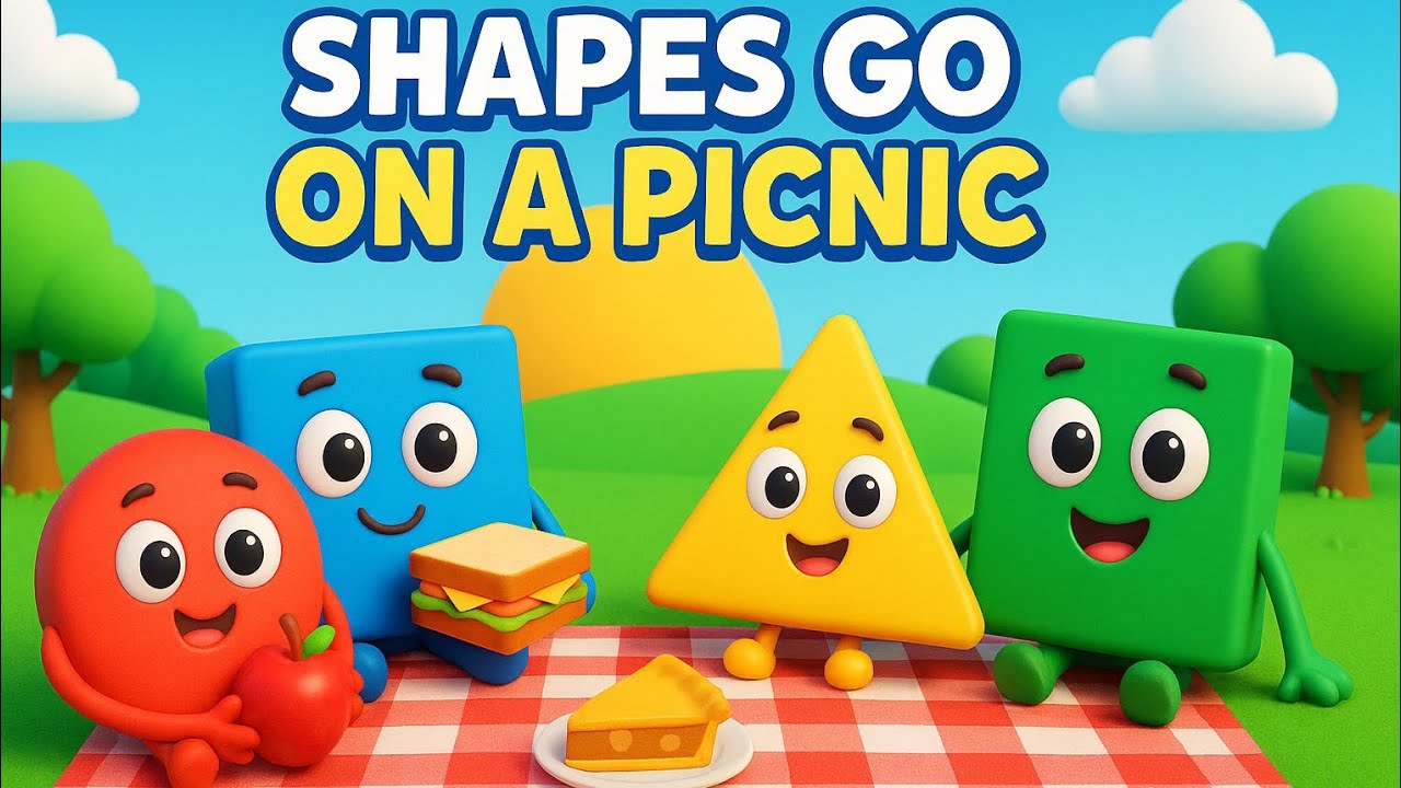 Shapes Go on a Picnic 🌈 | Learn Shapes with Fun 3D Kids Song | Kidswizz