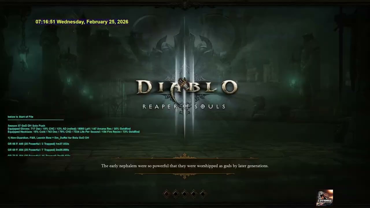 D3 25Feb2026 EU- Season 37 - Wake Up for Some Nephalem Rifts & 1x Large Visions (0720 AM Primals)