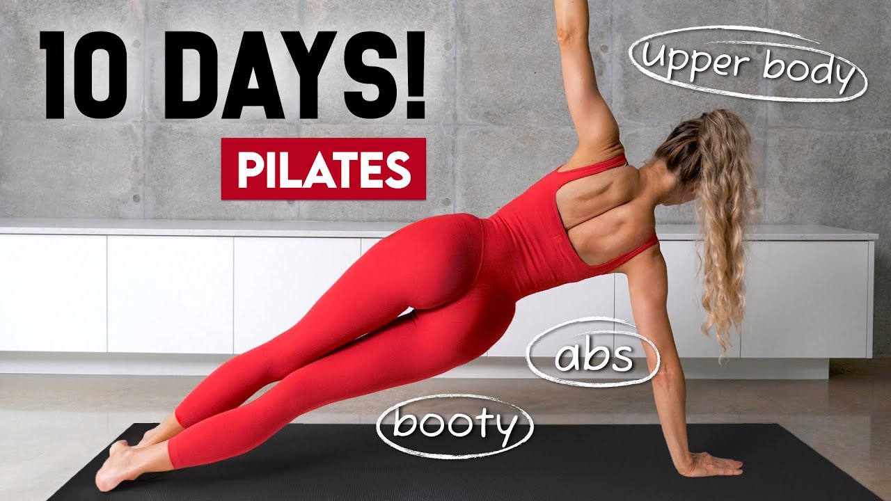 The PERFECT FULL BODY Pilates Challenge - Do This for 10 Days! Upper Body, Booty & Abs, No Equipment