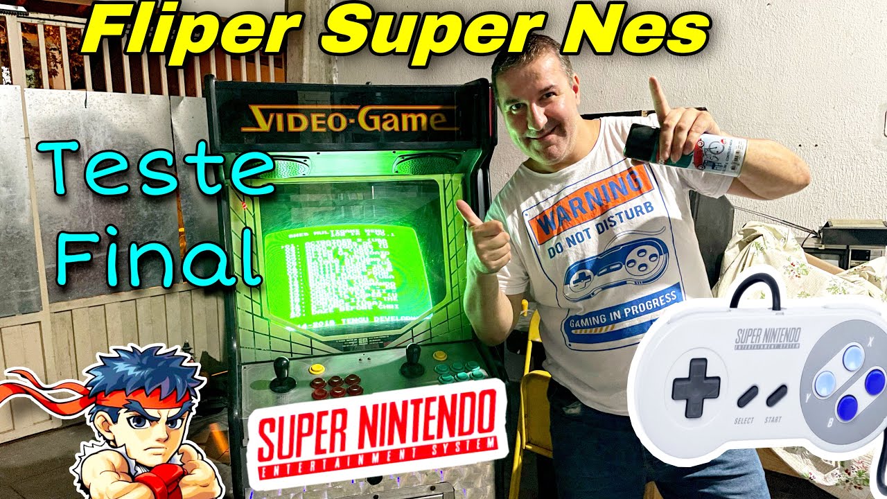 FLIPERAMA SUPER NINTENDO TESTE FINAL Com Cartucho de 102 JOGOS