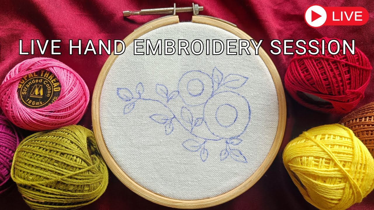 Live Hand Embroidery | Stitch With Me in Real Time 🪡🌸