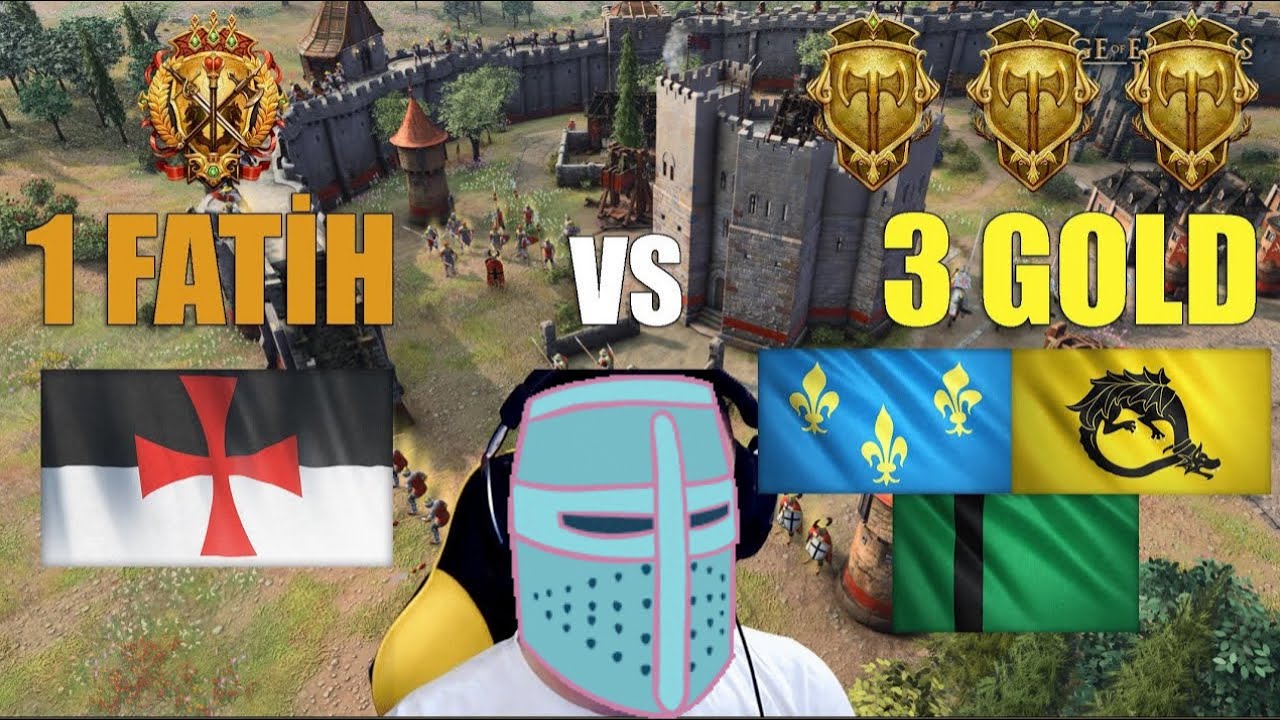 1 FATİH Karşısında 3 Gold? TAPINAK ŞÖVALYELERİ ile Amansız Mücadele | Age of Empires IV