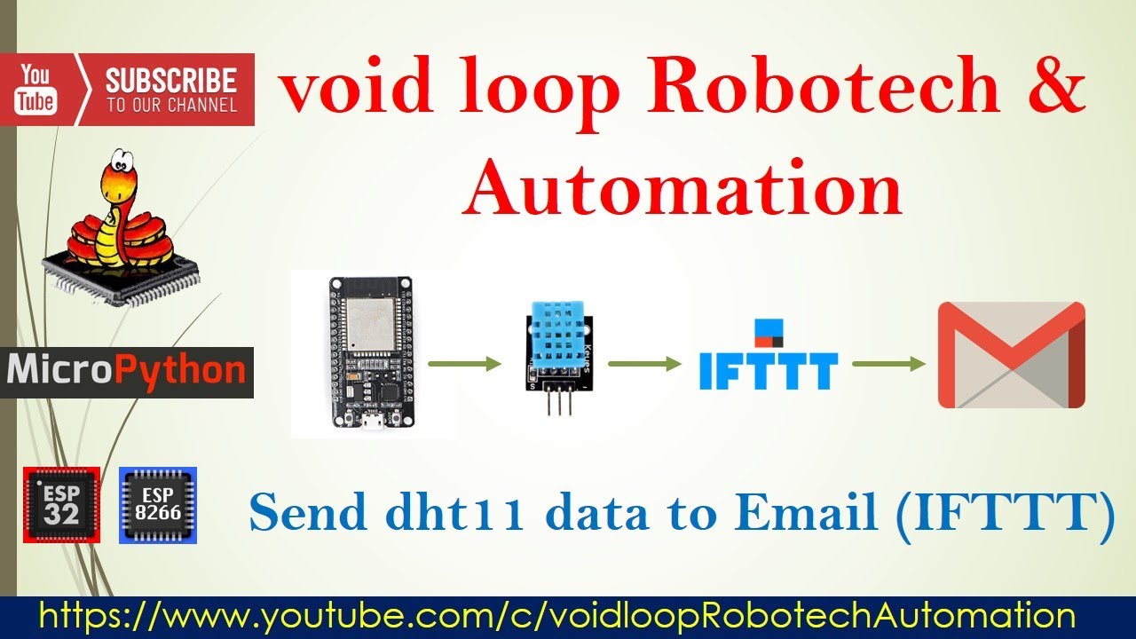 20 Send Temperature and Humidity to Email via IFTTT  with microPyhton and ESP32 & ESP8266