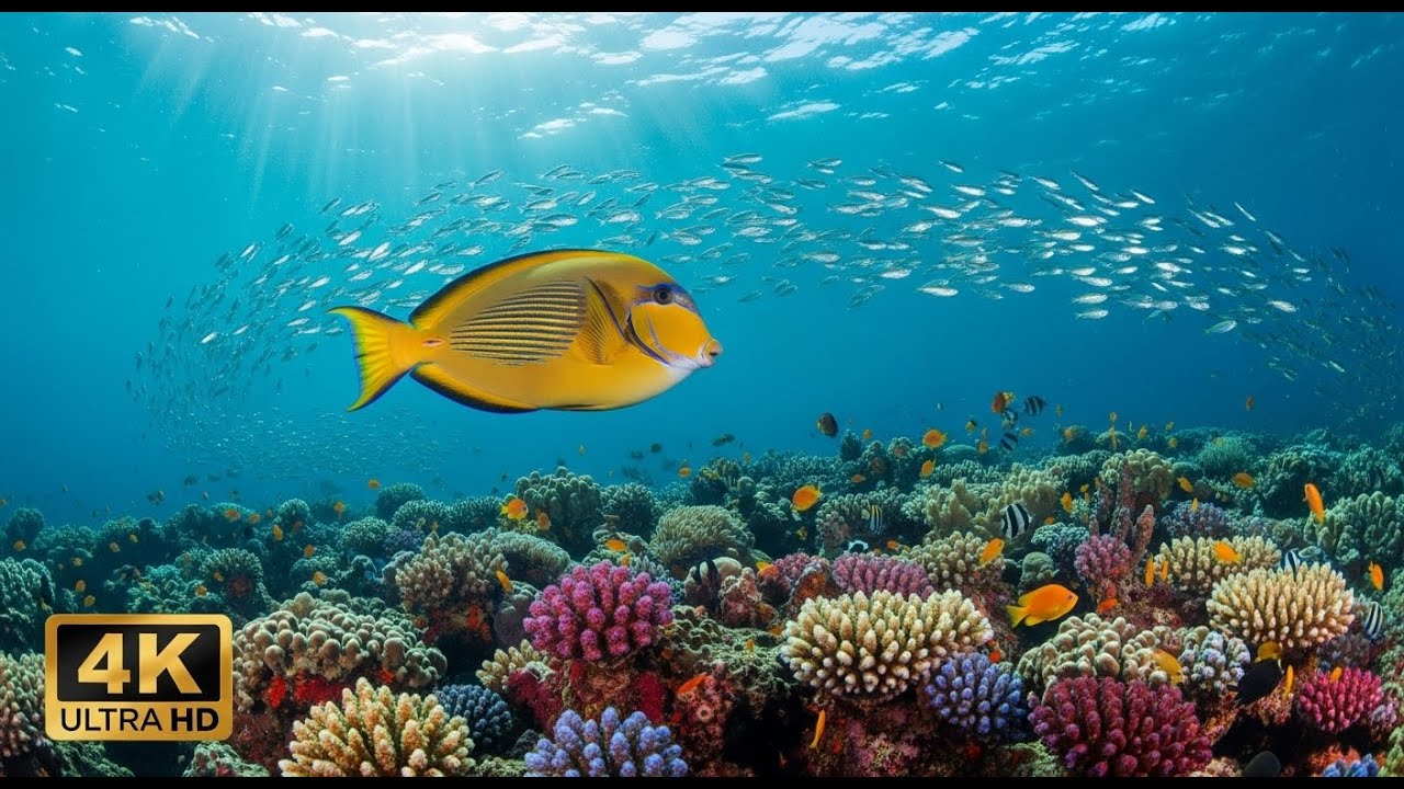 🌊 Beautiful Underwater World 4K – Tropical Fish & Calming Ocean Sounds