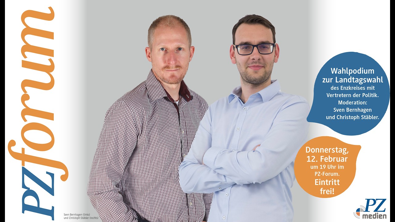 Wahlpodium zur Landtagswahl im Enzkreis aus dem PZ-Forum