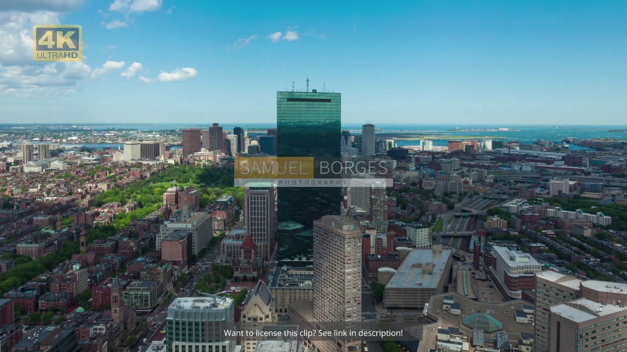 4K Aerial timelaspe of Boston skyline - Massachusetts - USA