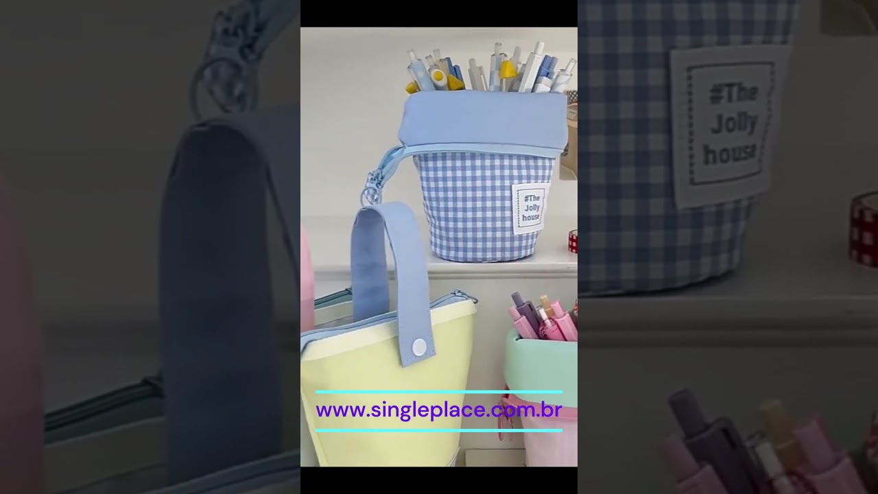 🎥 Estojo/Porta L&aacute;pis/Necessaire: Estilo e Praticidade em um S&oacute; Produto!  #materialescolar #estojo