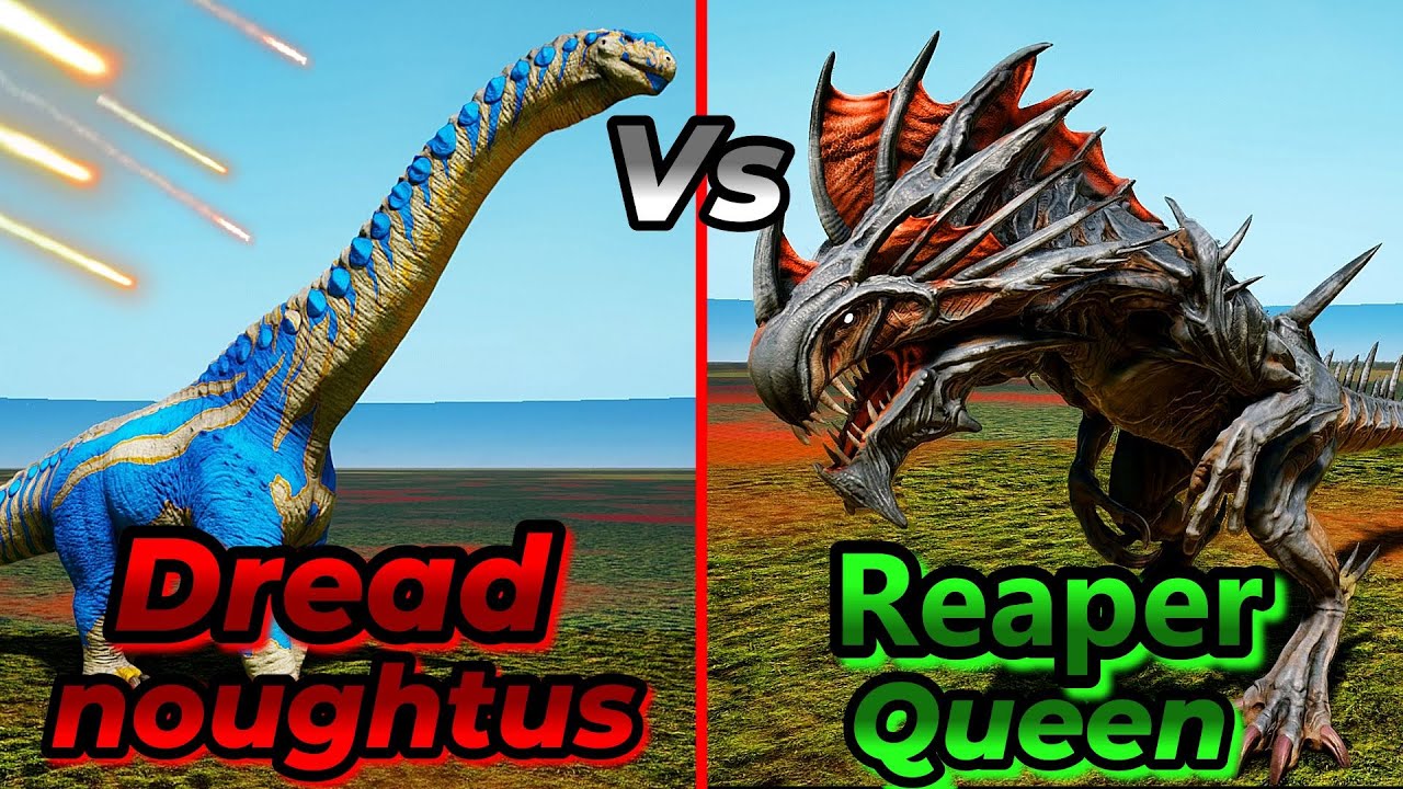 Dreadnoughtus Vs Reaper Queen | Ark Survival Ascended | Ark Mods | Ark Battles | Gameplay | no Ai