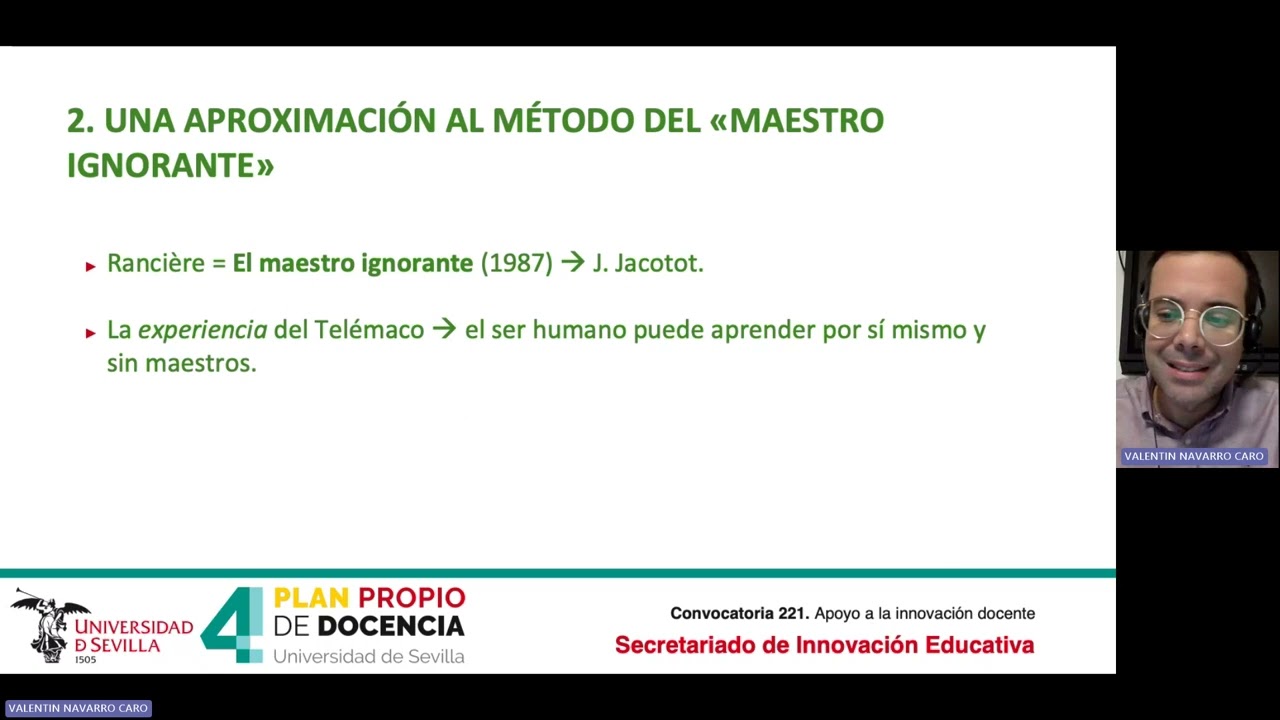 &laquo;Solo s&eacute; que no s&eacute; nada&raquo;. El m&eacute;todo del &laquo;maestro ignorante&raquo; en la ense&ntilde;anza de Filosof&iacute;a del Derecho