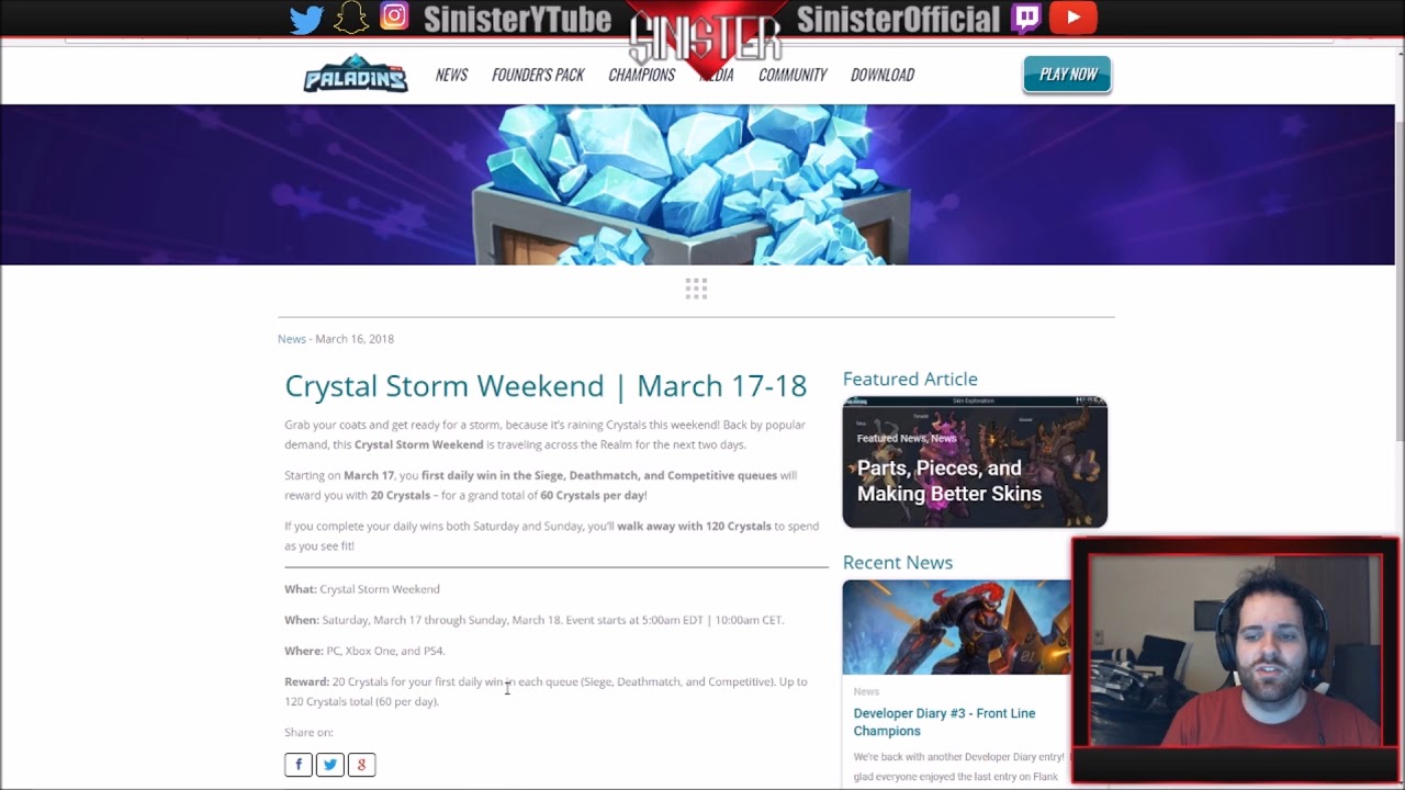 Paladins: Crystal Storm Weekend - 120 Free Crystals!