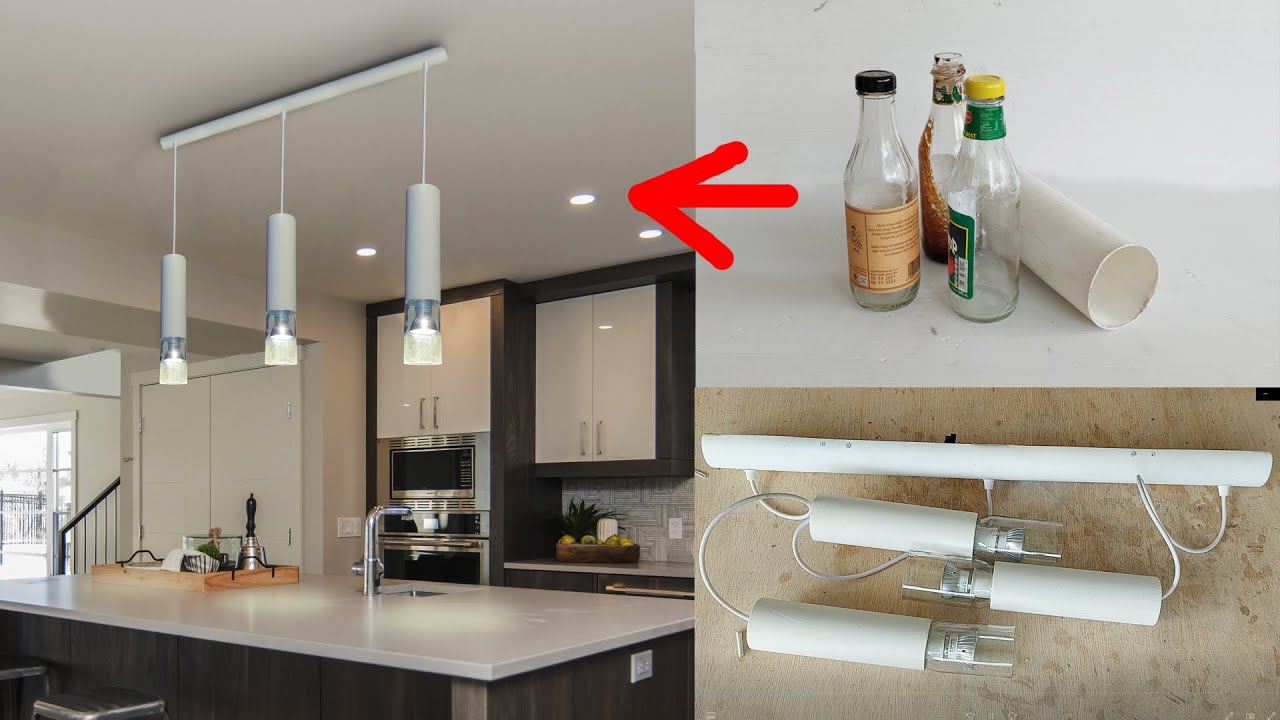 DIY Membuat Lampu Gantung dari Botol Kaca dan Pipa PVC Bekas