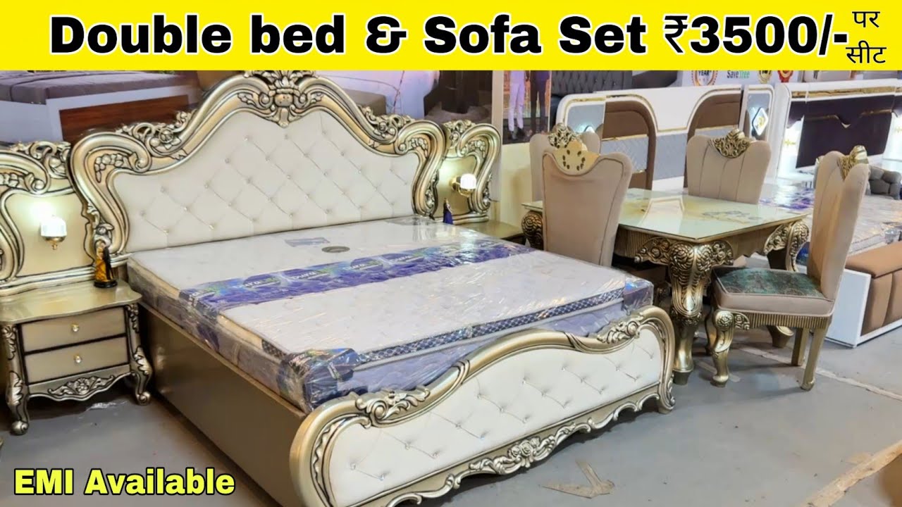 CHEAPEST FURNITURE MARKET DELHI🔥,Double Bed 6000, 5 seater sofa 6500, Almirah 2200, Furniture Market