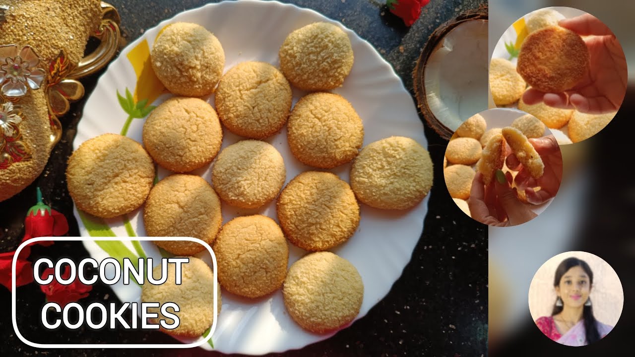 একদম bakery style নারকেল বিস্কুট। Coconut Cookies Recipe without oven।