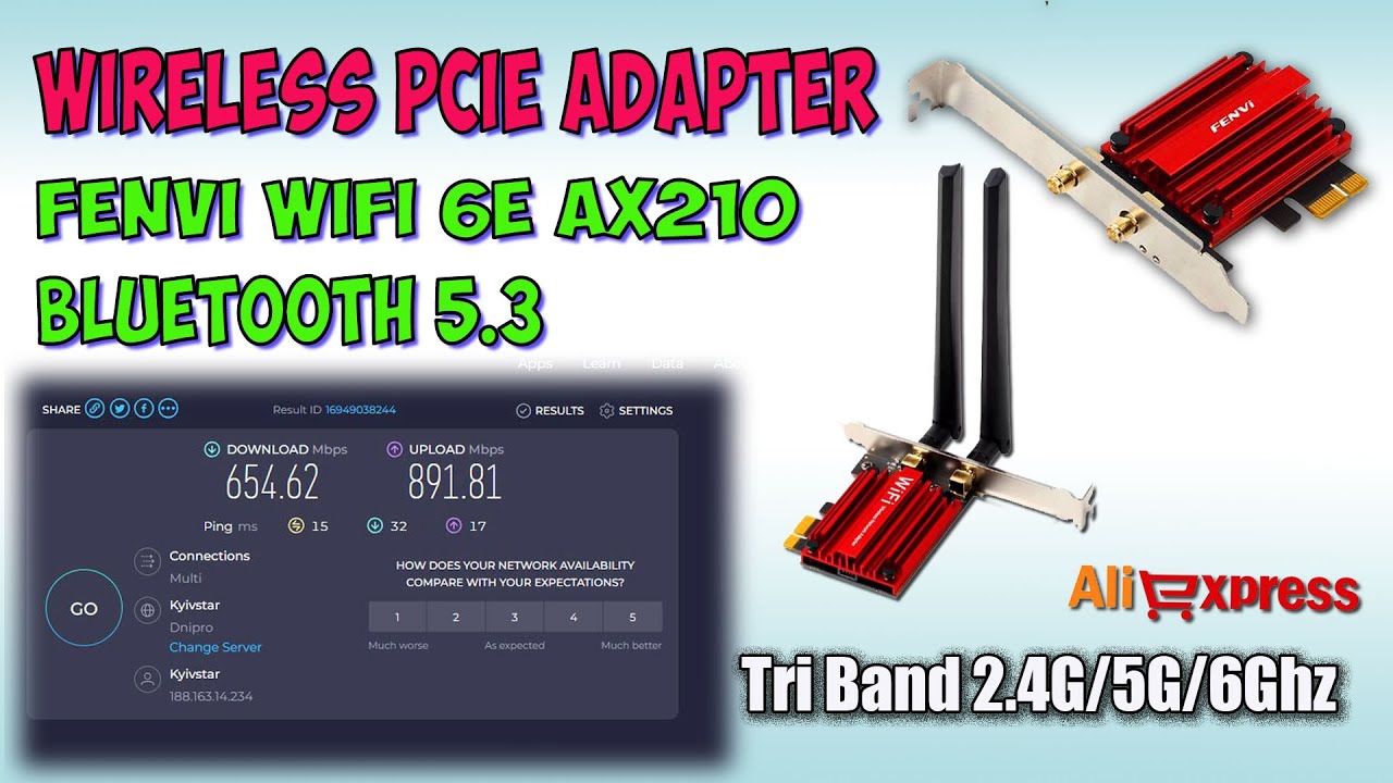 FENVI WiFi 6E AX210 AXE3000 Wireless Adapter &diams; Обзор, замер скорости. Full  review.