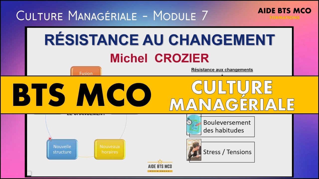 AIDE BTS MCO | La résistance face aux changements selon CROZIER | CULTURE MANAGERIALE BTS