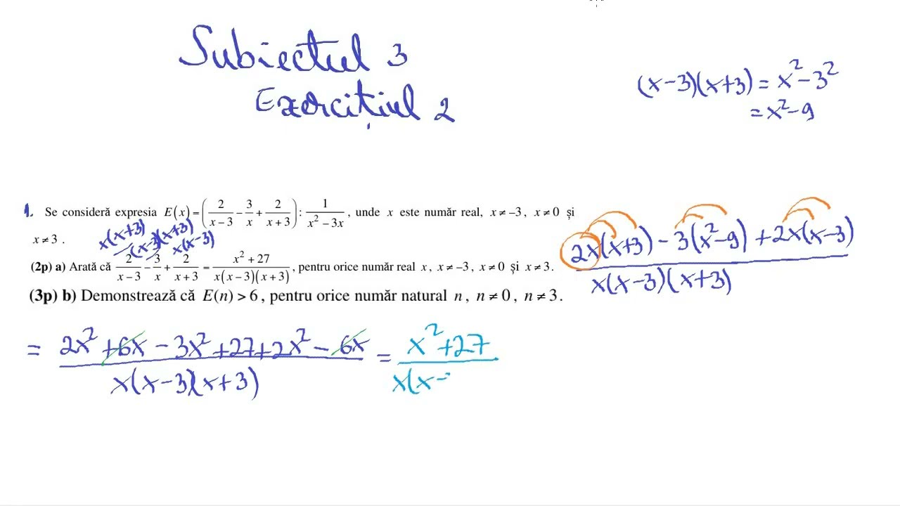 Rezolvare subiectul 3, exercitiul 2, Evaluarea Nationala la matematica (EXPRESII)