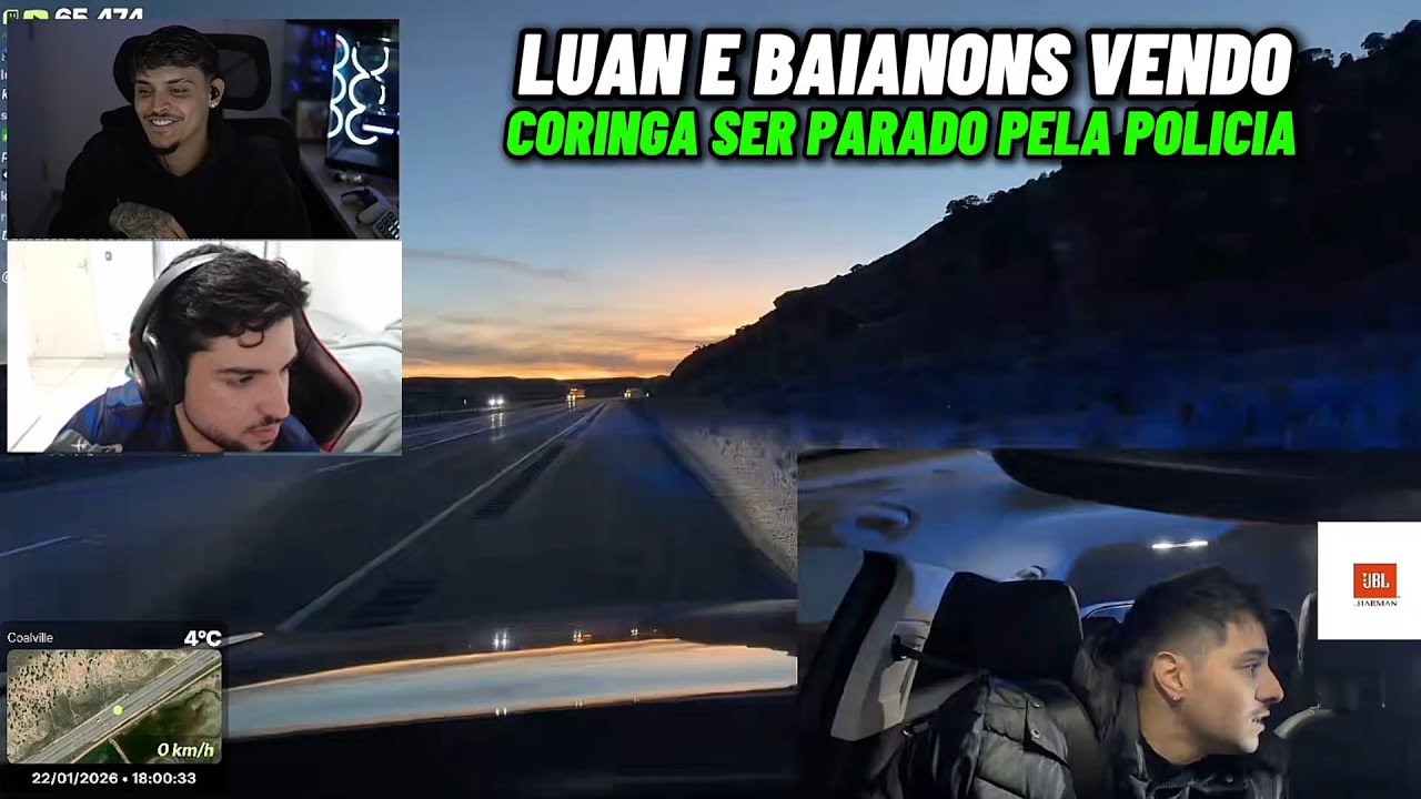 BAIANONS E LUAN REAGINDO CORINGA COM MEDO AO SER PARADO PELA POLICIA DOS ESTADOS UNIDOS