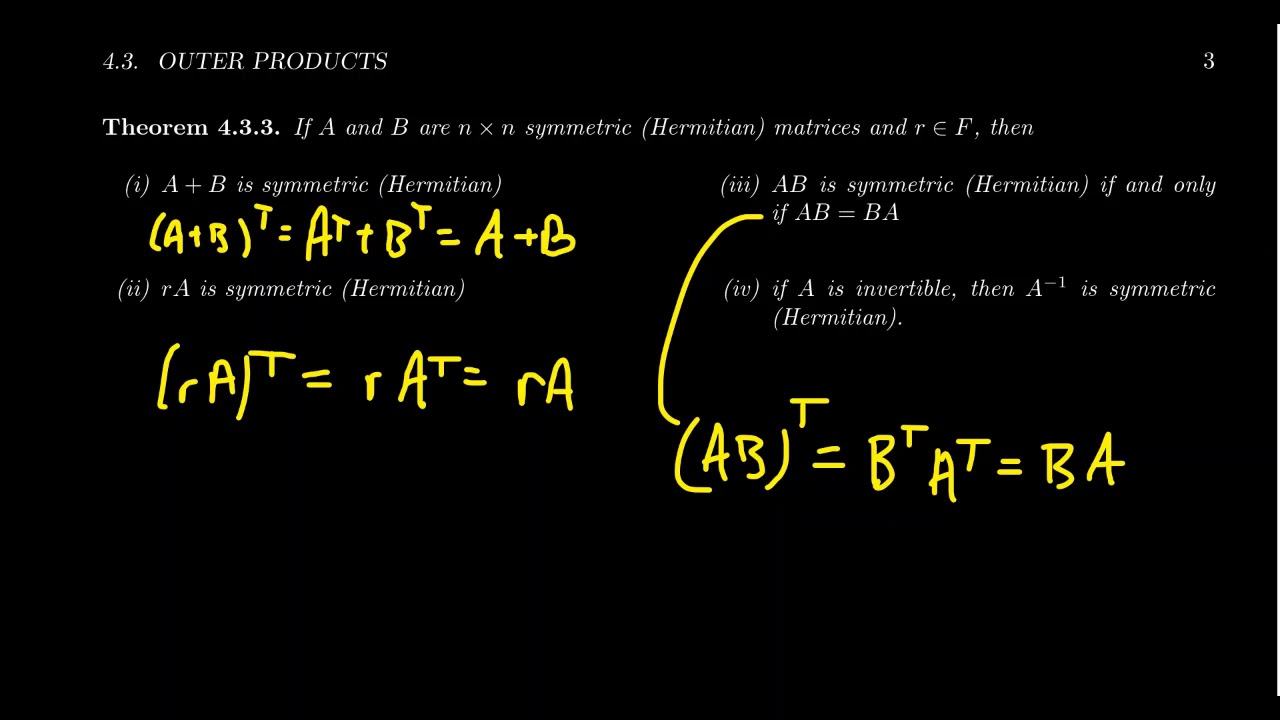 Symmetric and Hermitian Matrices